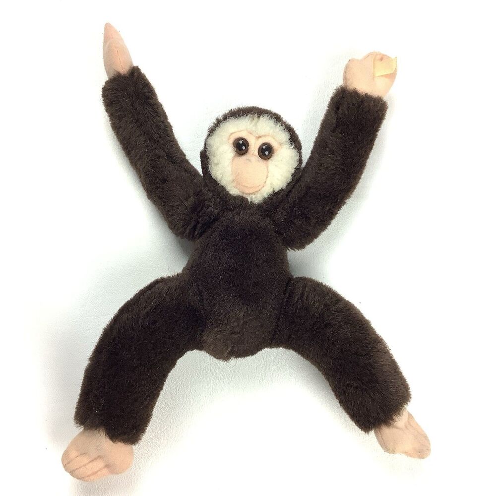 Vintage 1982 White Face Brown Monkey Stuff Animal Plush K&M International  9"